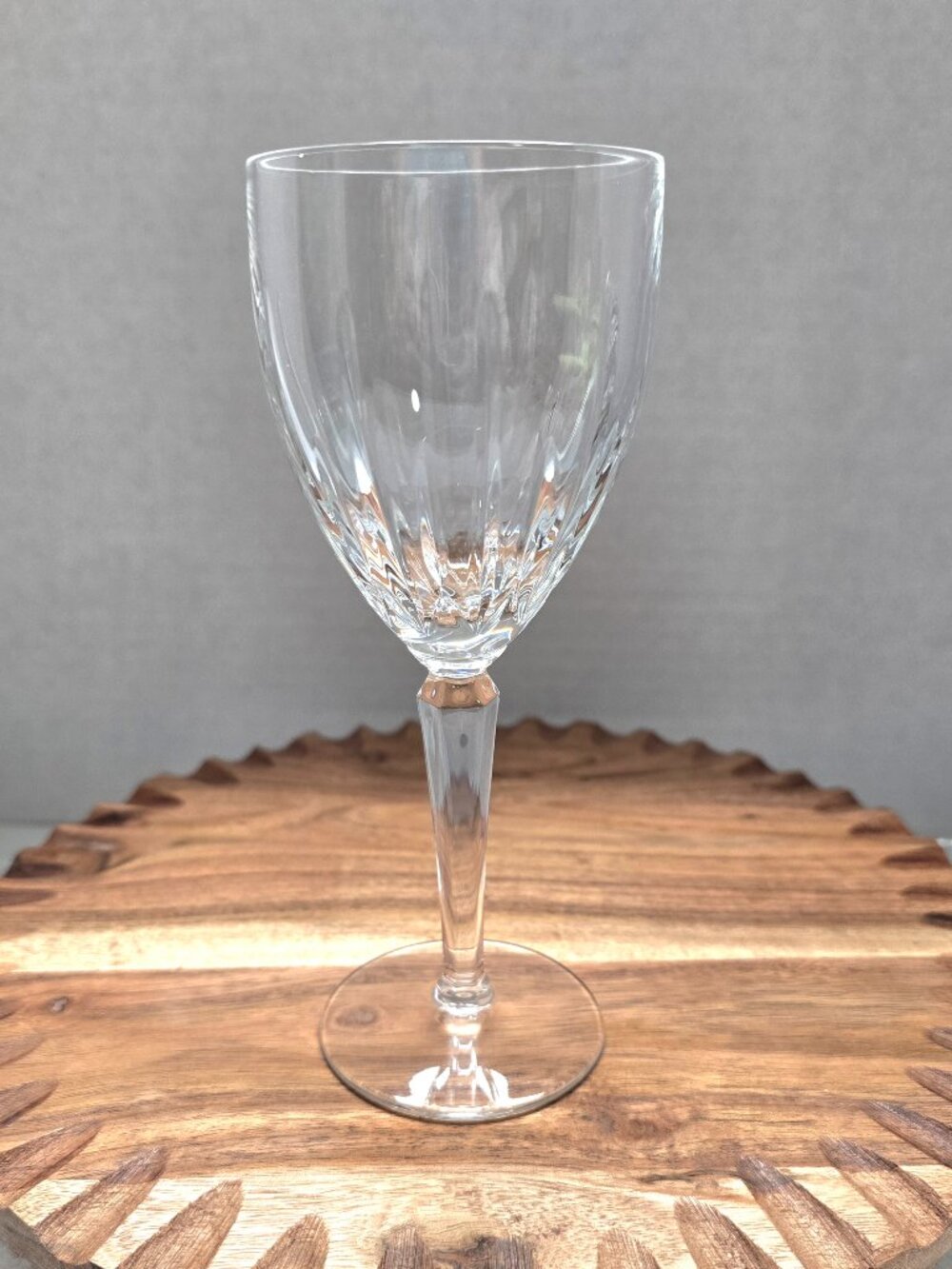 Lenox Clarity Cut Glass No Rim Wine Goblet 7" Tall Vintage EUC